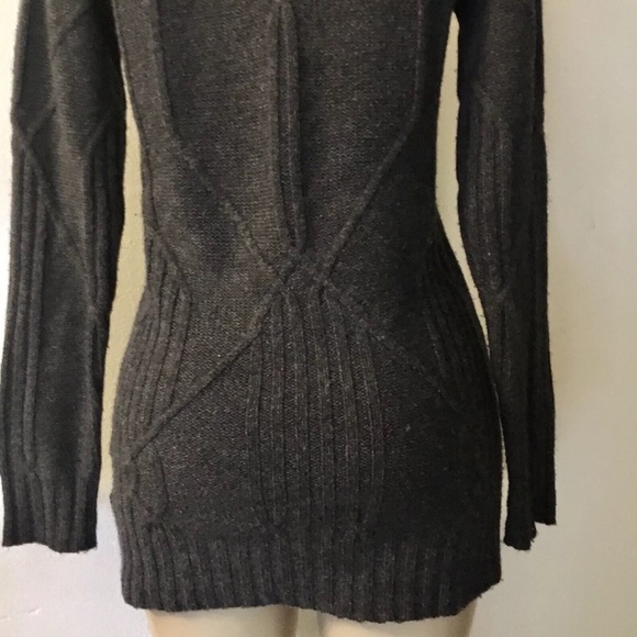 C By Bloomingdales Women Wool/Cashmere Cable-Knit Turtleneck Dark Gray Sweater S - Picture 5 of 10